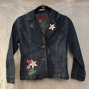 Arizona Embroidered Girls Jean Jacket Size Medium